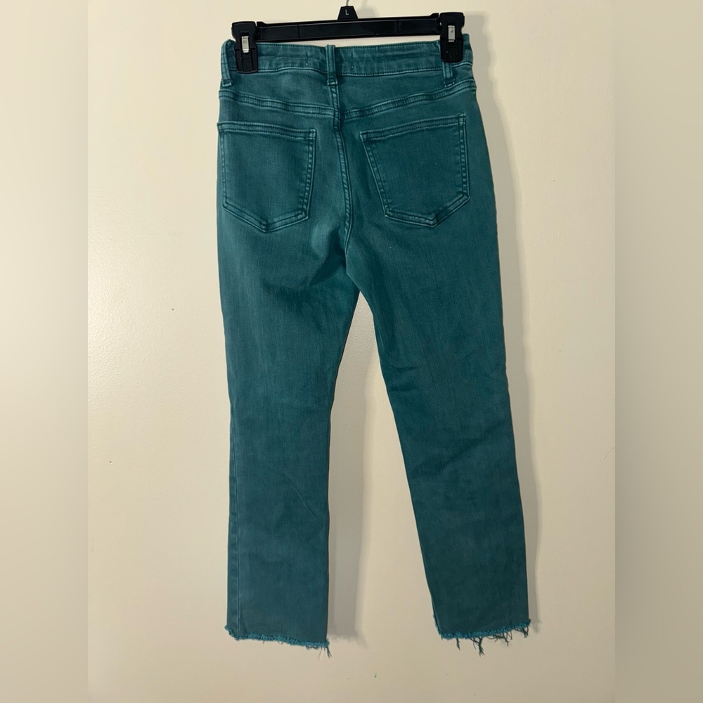 Vervet Teal Raw Hem Denim Jeans - Picture 6 of 6